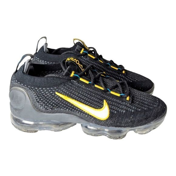 NIKE Air VaporMax 2021 FK \'Black University Gold\' Running Shoes Size 10 main image 6